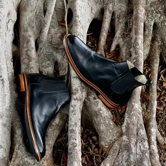 Made to order Handmade chelsea boots, full grain leather. Stacked leather soles Clarkson Chelsea Brown Burnished Leather Boots StudGuard For  main image 3